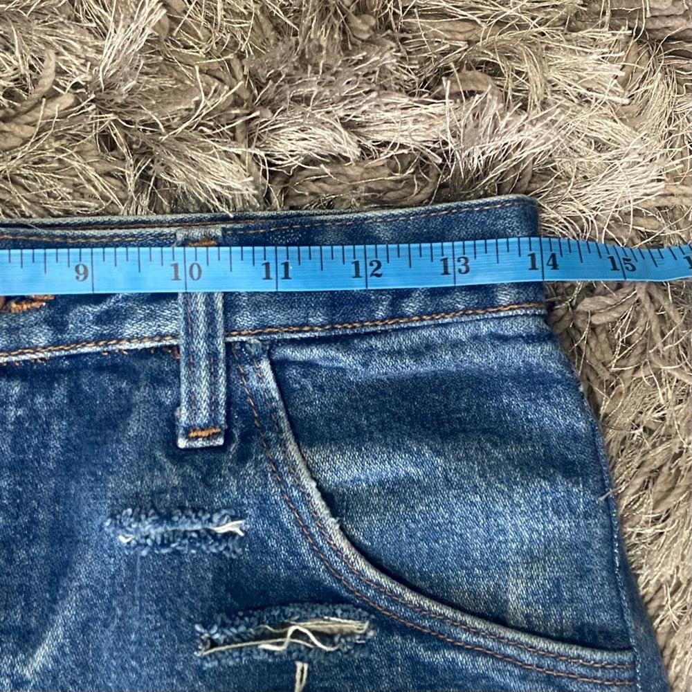 Wrangler Distressed Blue Denim Jean Shorts - Picture 8 of 10